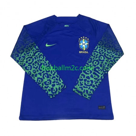 Fußballtrikots Brasilien Auswärts Trikotsatz WM 2022 Langarm